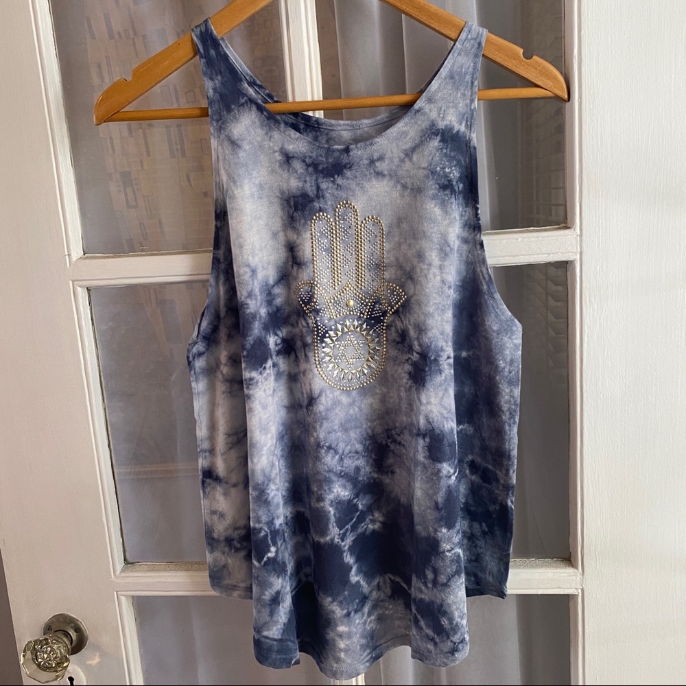 Tie Dye Hamsa studded Tank